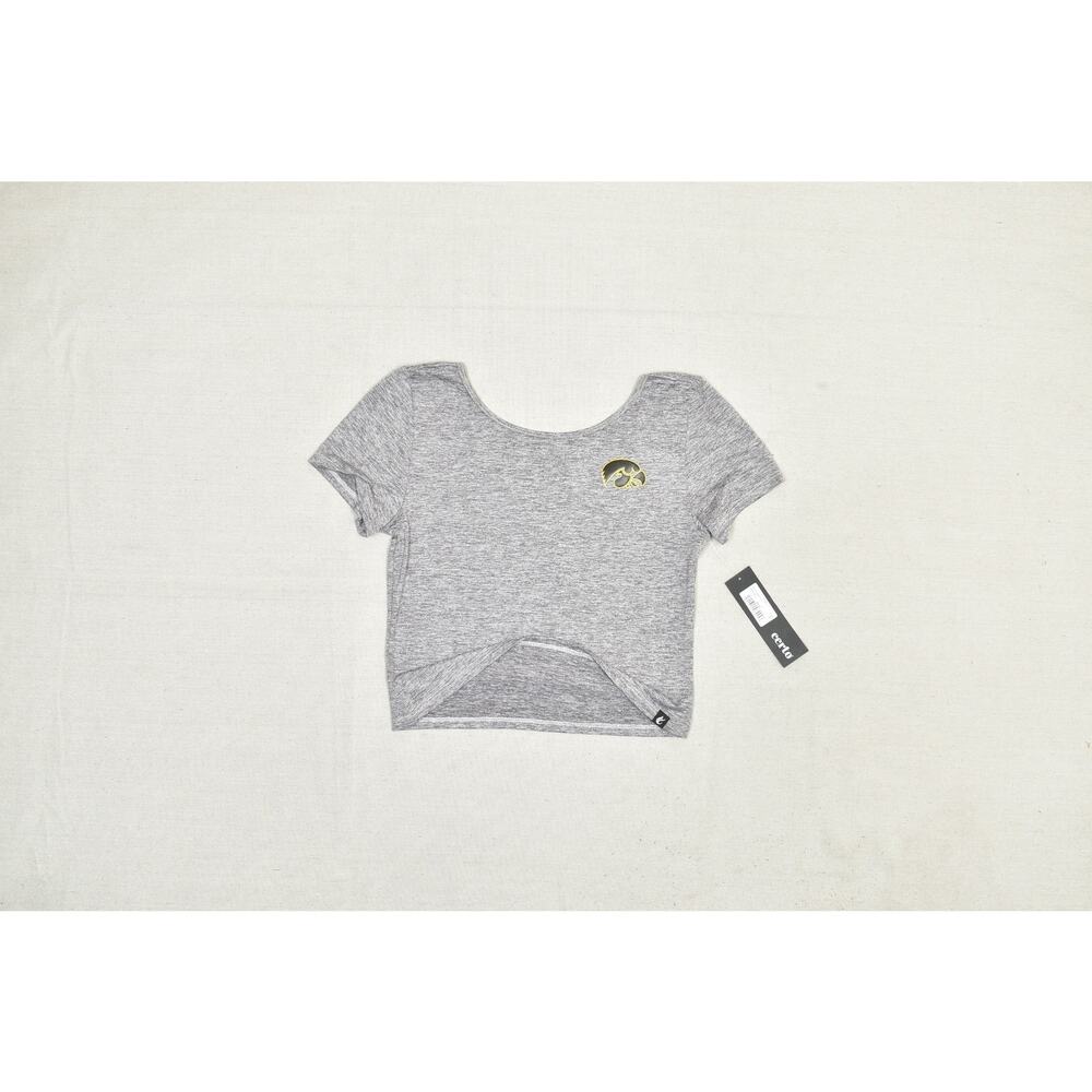 NEW Certoc Scoop Back Tee Size M Dark Haze Gray Short Sleeve Top Iowa Hawkeye - Picture 3 of 8
